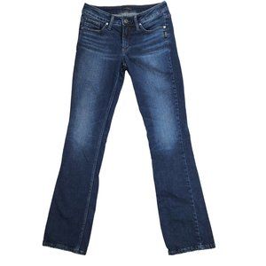 SILVER JEANS Women's Denim 28 X 33 Size 6 Small Whiskered Bootcut Suki